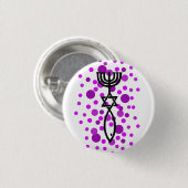 Messianisch symbool met Paarse Stippen Ronde Button 3,2 Cm (Voorkant /achterkant)