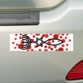 Messianisch symbool met rode Stippen Bumpersticker (Op auto)