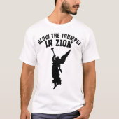 Messianische joodse Shirten BLOEDEN DE TRUMPET IN  T-shirt (Voorkant)