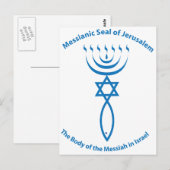Messianische joodse zegel van Jeruzalem Briefkaart (Voorkant / Achterkant)