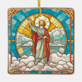 Messias in Glas in lood Kerst Keramisch Ornament (Voorkant)