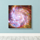 Messier 101 Spiral Galaxy - Hubble Telescope Foto Canvas Afdruk (Insitu (Houten vloer))