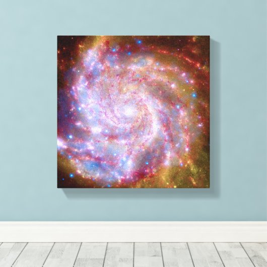 Messier 101 Spiral Galaxy - Hubble Telescope Foto Canvas Afdruk (Insitu (Houten vloer))