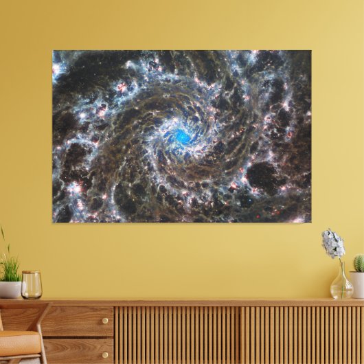Messier 74 (M74) Galaxy | NGC 628 | MIRI | JWST Canvas Afdruk (Insitu (Woonkamer))