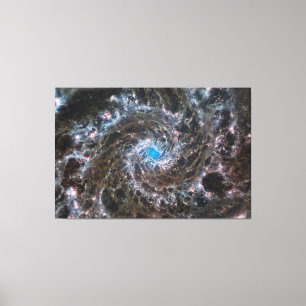 Messier 74 (M74) Galaxy   NGC 628   MIRI   JWST Canvas Afdruk