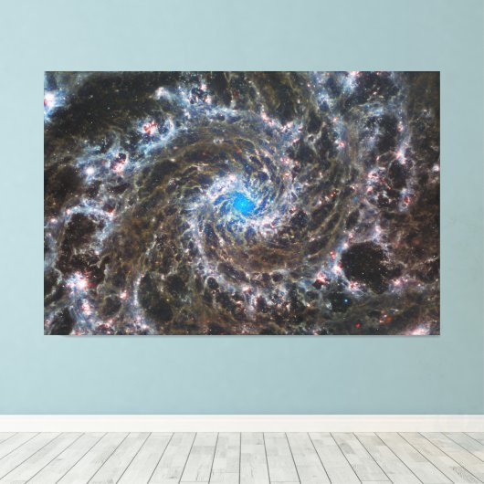 Messier 74 (M74) Galaxy | NGC 628 | MIRI | JWST Canvas Afdruk (Insitu (Houten vloer))