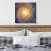 Messier 74 Spiral Galaxy Buitenspatie Foto Canvas Afdruk (Insitu (Slaapkamer))