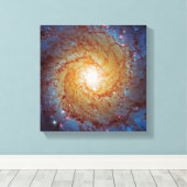 Messier 74 Spiral Galaxy Buitenspatie Foto Canvas Afdruk (Insitu (Houten vloer))