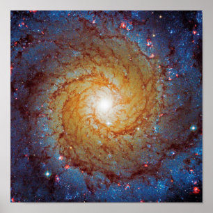 Messier 74 Spiral Galaxy Buitenspatie Foto Poster