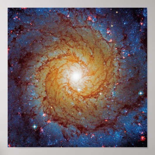 Messier 74 Spiral Galaxy Buitenspatie Foto Poster (Voorkant)