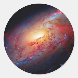 Messier M106 Spiraalstelsel Foto van de buitenruim Ronde Sticker