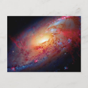 Messier M106 Spiral Galaxy Buitenspatie Foto Briefkaart