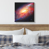 Messier M106 Spiral Galaxy Buitenspatie Foto Canvas Afdruk (Insitu (Slaapkamer))