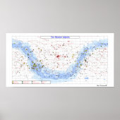 Messier Star Chart, eenvoudig algemeen uitzicht Poster (Voorkant)