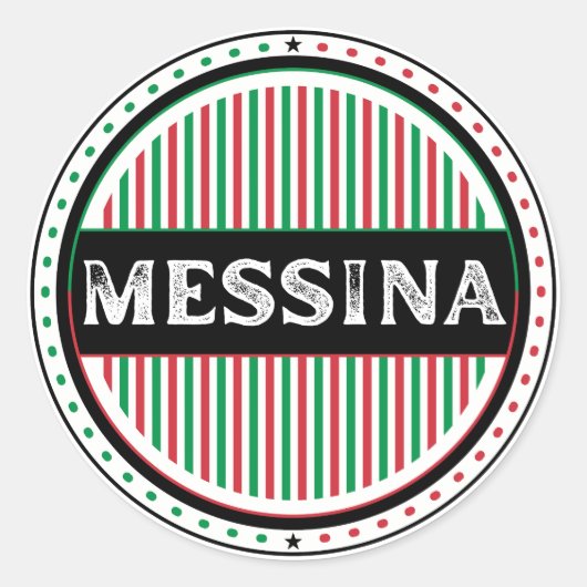 Messina City Pride Emblem – Italian Identity Ronde Sticker (Voorkant)