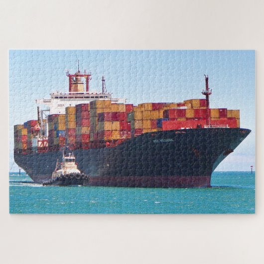 Messina-containerschip en sleepboot legpuzzel (Horizontaal)