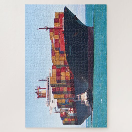 Messina-containerschip en sleepboot legpuzzel (Verticaal)