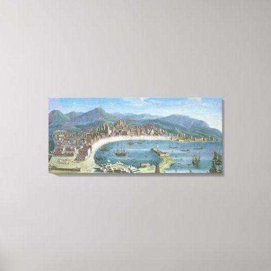 Messina - een Panoramisch Uitzicht van de Haven Canvas Afdruk (Voorkant)