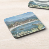 Messina - een Panoramisch Uitzicht van de Haven Drankjes Onderzetter (Linkerzijde)