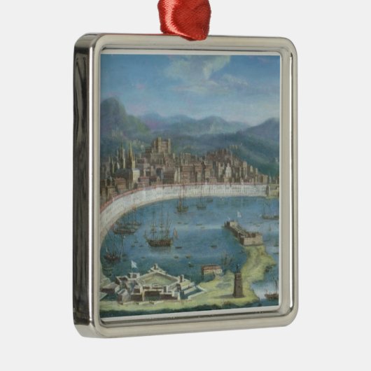 Messina - een Panoramisch Uitzicht van de Haven Metalen Ornament (Rechts)