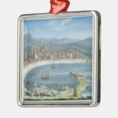 Messina - een Panoramisch Uitzicht van de Haven Metalen Ornament (Links)