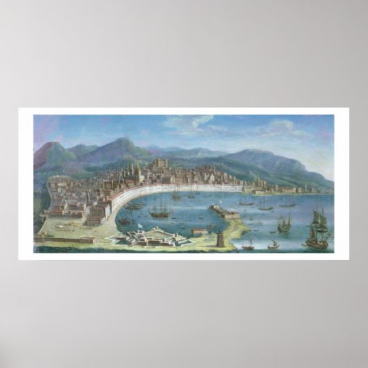 Messina - een Panoramisch Uitzicht van de Haven Poster (Voorkant)
