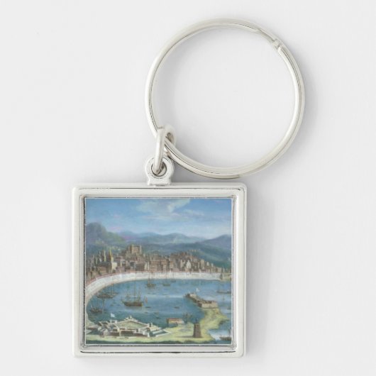 Messina - een Panoramisch Uitzicht van de Haven Sleutelhanger (Voorkant)
