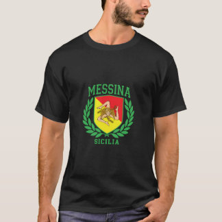 Messina Sicilia vlag en Trinacria schild ontwerpen T-shirt