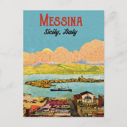 Messina stad, Sicilië, Italië Briefkaart (Voorkant)