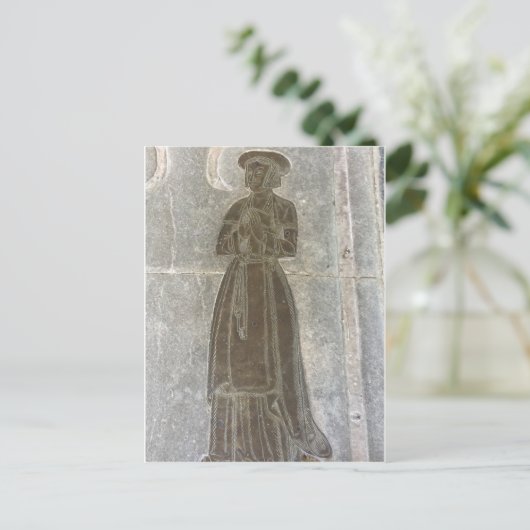 Messing beeltenis van een vrouw briefkaart (Staand voorkant)