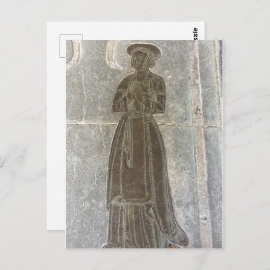 Messing beeltenis van een vrouw briefkaart (Voorkant / Achterkant)
