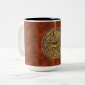 Messing Button laag vliegende eend Tweekleurige Koffiemok (Voorkant links)