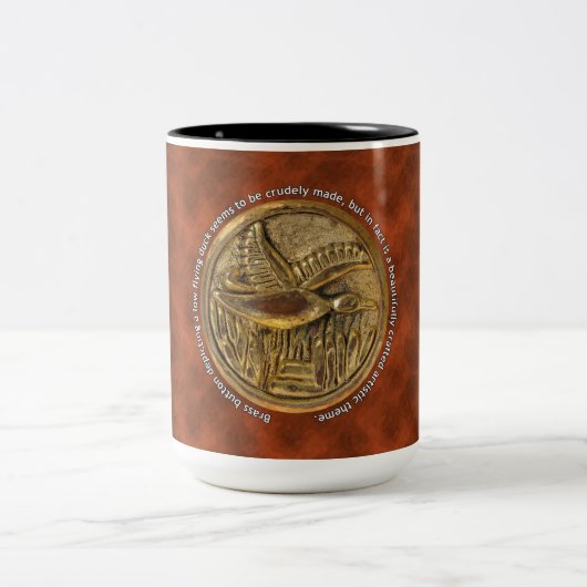 Messing Button laag vliegende eend Tweekleurige Koffiemok (Center)