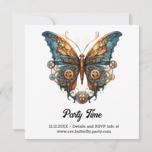 Messing Fladderende Knutselaar Vlinder Steampunk B Aankondiging (Voorkant)