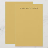Messing Geel Minimalistisch Eenvoudig Modern Esthe Briefpapier (Voorkant / Achterkant)