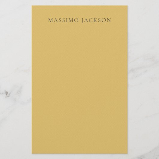 Messing Geel Minimalistisch Eenvoudig Modern Esthe Briefpapier (Voorkant)