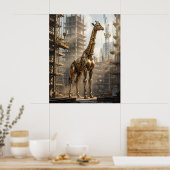 Messing Giraffe Opkomst Poster (Keuken)