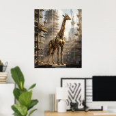 Messing Giraffe Opkomst Poster (Thuiskantoor)