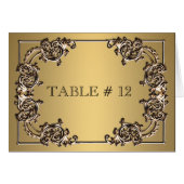 Messing goud  tafelnummer bruiloft diner (Voorkant Horizontaal)