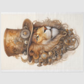 Messing & koper Chic Steampunk Leeuw E1R Decoupage Tissuepapier (Voorkant)