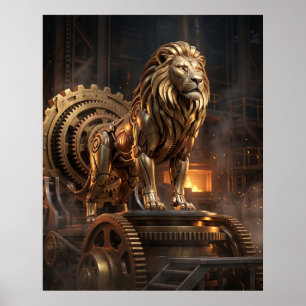 Messing Leeuwentroon Poster