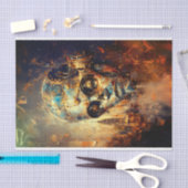 Messing Steampunk Robot Hoofd, Goud DG3G Découpage Tissuepapier (Craft)