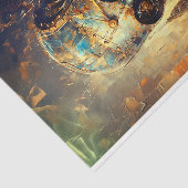 Messing Steampunk Robot Hoofd, Goud DG3G Découpage Tissuepapier (Detail)