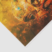 Messing Steampunk Robot Hoofd, Goud DG3LF Decoupag Tissuepapier (Detail)