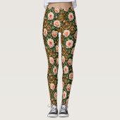Messing Tandwielen en Rozen Leggings (Voorkant)