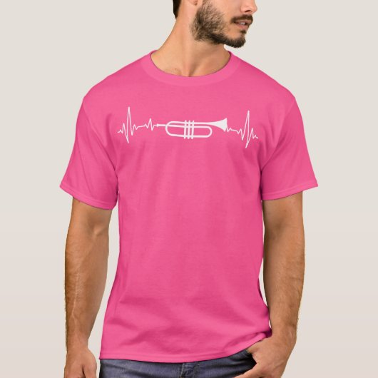 Messing Trompet Hartslag Musical Pulse Line Trompe T-shirt (Voorkant)