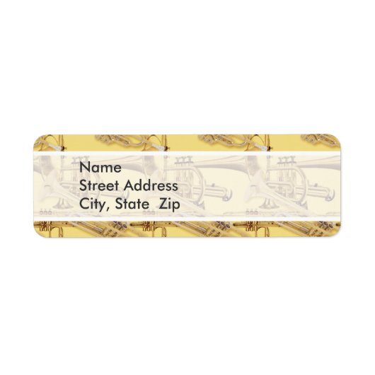 Messing trompet patroon etiket (Voorkant)