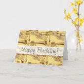 Messing trompet patroon kaart (Gele Bloem)