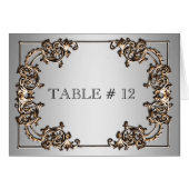Messing zilver  tafelnummer bruiloft (Voorkant Horizontaal)