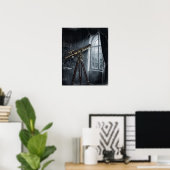 Messingtelescoop Statief Fluwelen Raam Poster (Thuiskantoor)